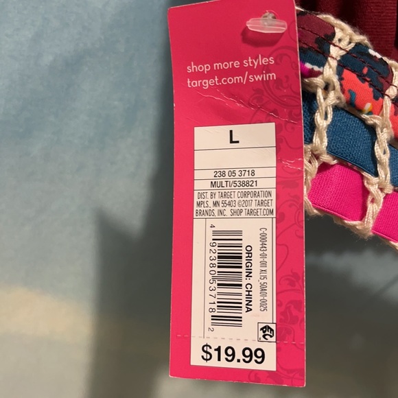 NWT Sz Lg Boho bikini top T back closure - Picture 8 of 9